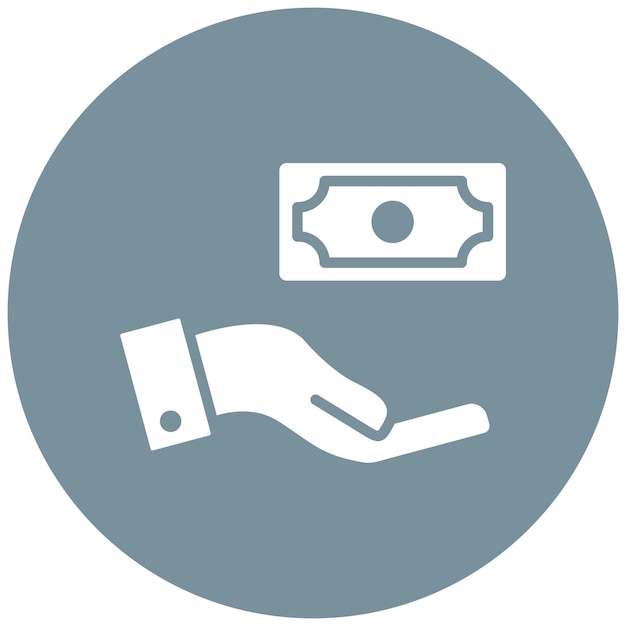 Estilo de la ilustración del vector de pago en efectivo