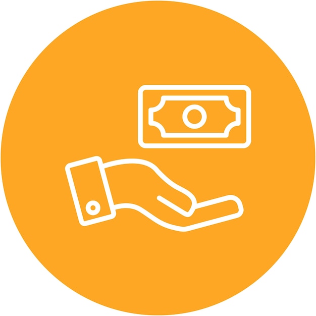 Estilo de la ilustración del vector de pago en efectivo