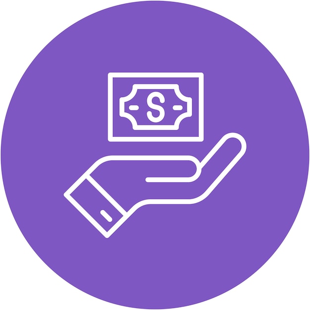 Estilo de la ilustración del vector de pago en efectivo