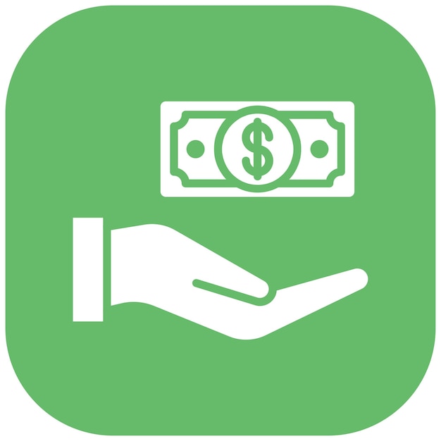 Estilo de la ilustración del vector de pago en efectivo