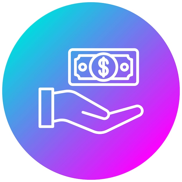 Estilo de la ilustración del vector de pago en efectivo