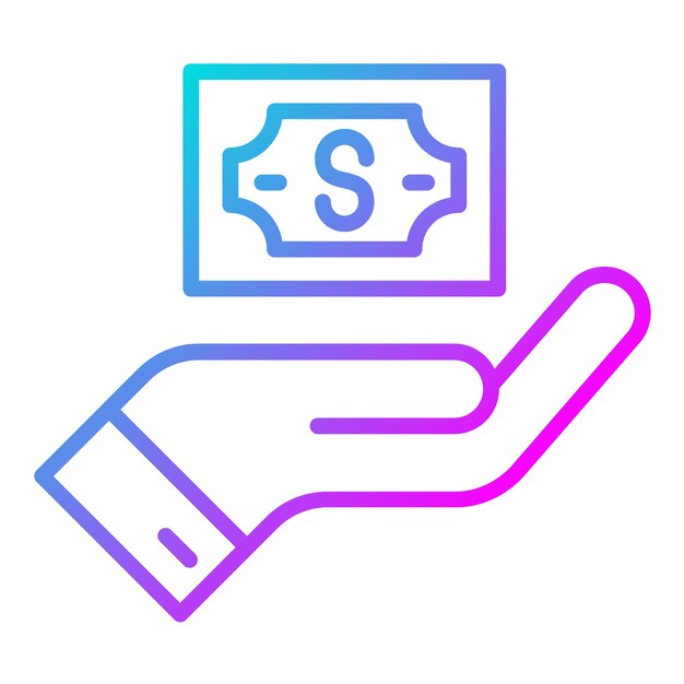 Estilo de la ilustración del vector de pago en efectivo