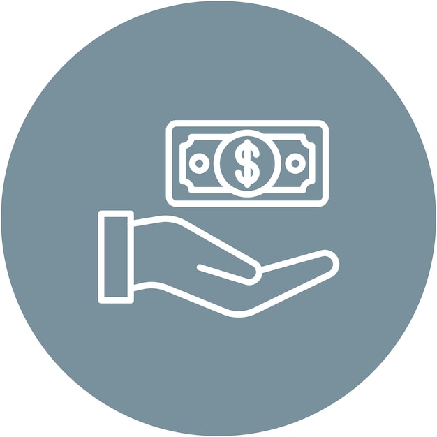 Estilo de la ilustración del vector de pago en efectivo