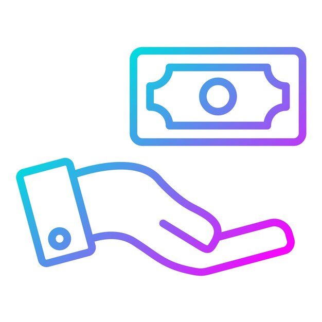 Estilo de la ilustración del vector de pago en efectivo
