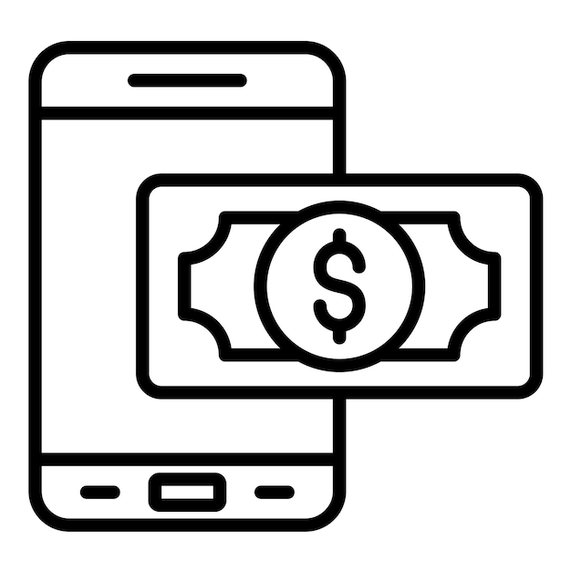 Estilo de ilustración del vector de pago móvil