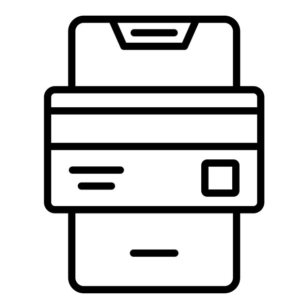 Estilo de ilustración del vector de pago móvil