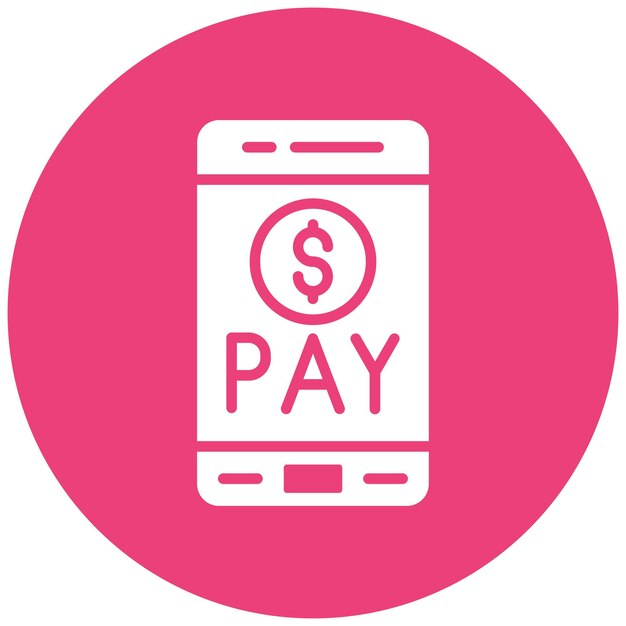Estilo de ilustración del vector de pago móvil