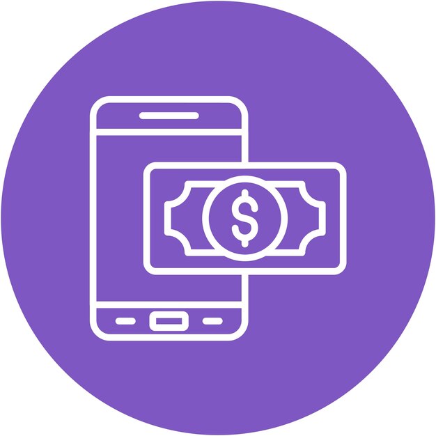 Estilo de ilustración del vector de pago móvil