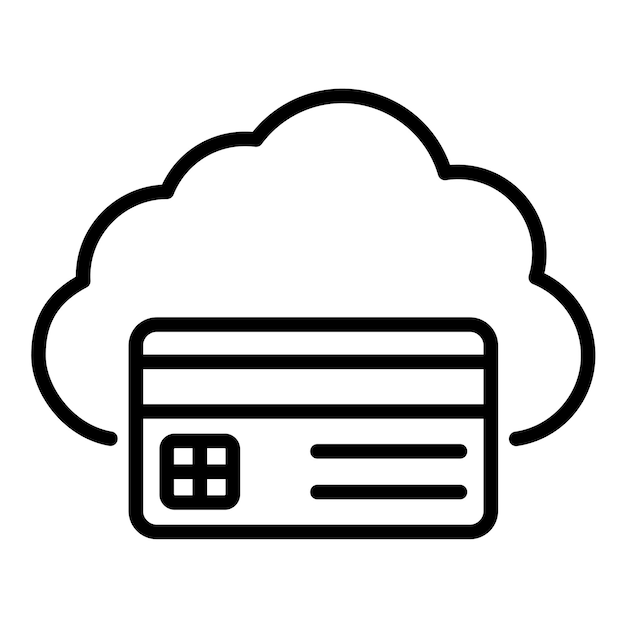 Estilo de ilustración del vector de pago en la nube