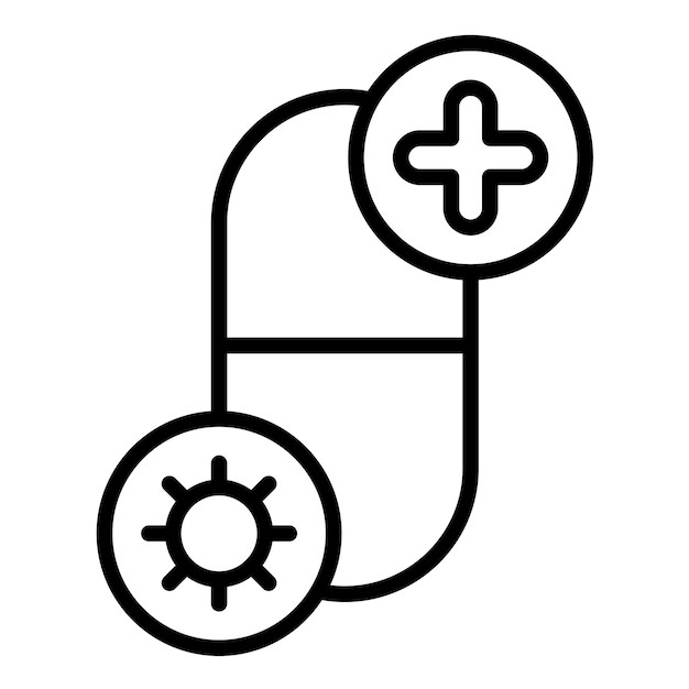 Estilo de ilustración del vector de las pastillas antibióticas