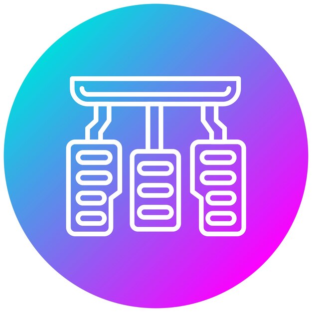 Estilo de ilustración del vector del pedal del coche