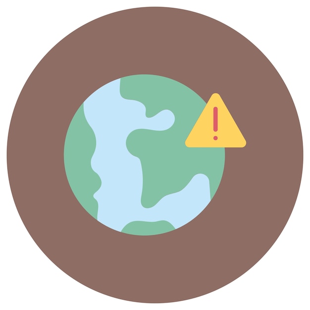 Estilo de ilustración del vector de peligro de la Tierra