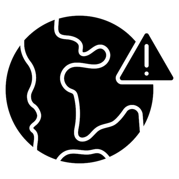 Estilo de ilustración del vector de peligro de la Tierra