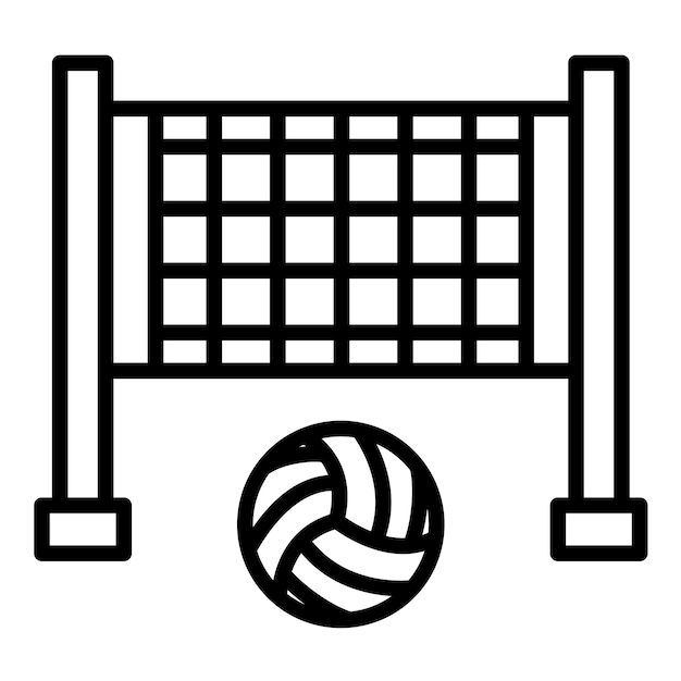 Estilo de ilustración del vector de la pelota de voleibol