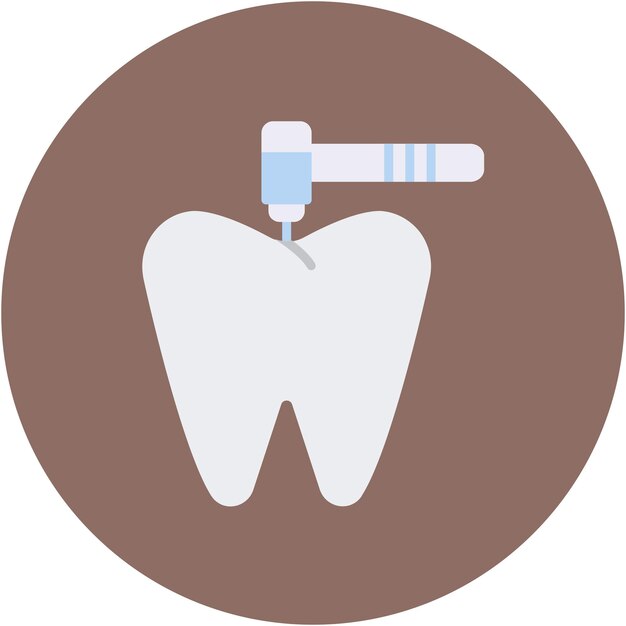 Estilo de la ilustración del vector de perforación de dientes