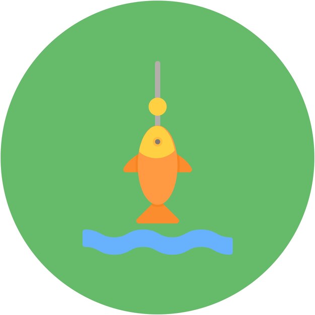 Estilo de la ilustración del vector de pesca