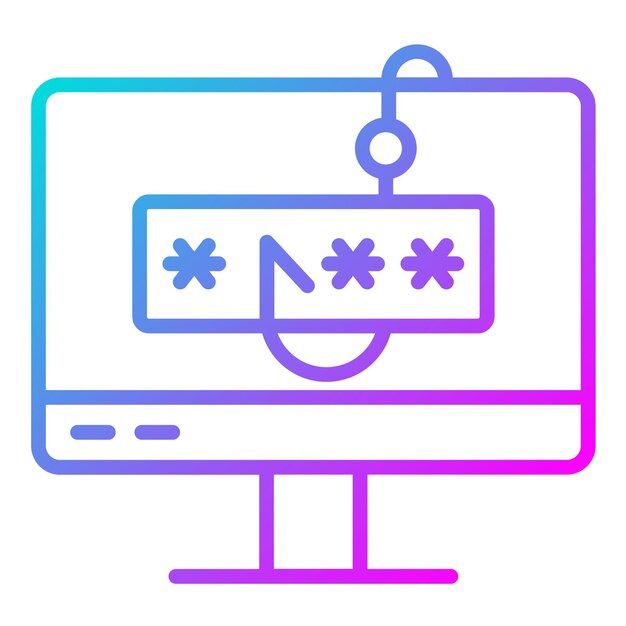 Estilo de ilustración del vector de phishing de contraseñas