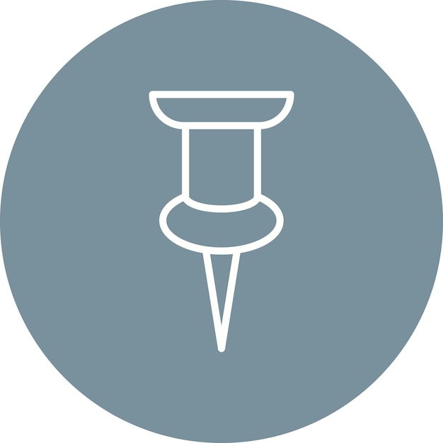 Estilo de la ilustración del vector de pin de empuje