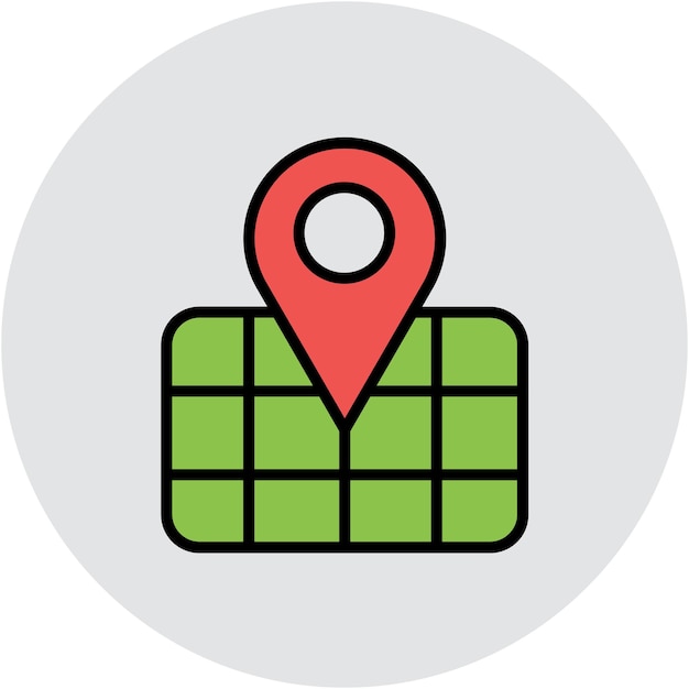 Estilo de la ilustración del vector de pin de ubicación