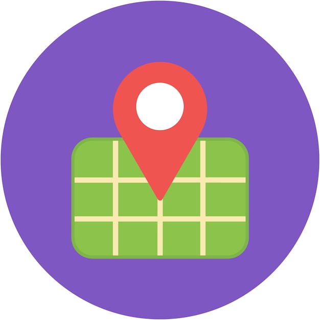 Estilo de la ilustración del vector de pin de ubicación