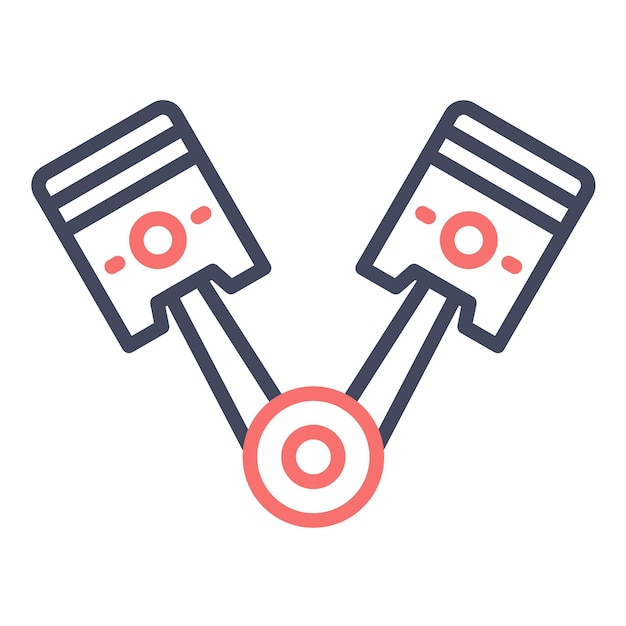 Estilo de ilustración del vector de pistón