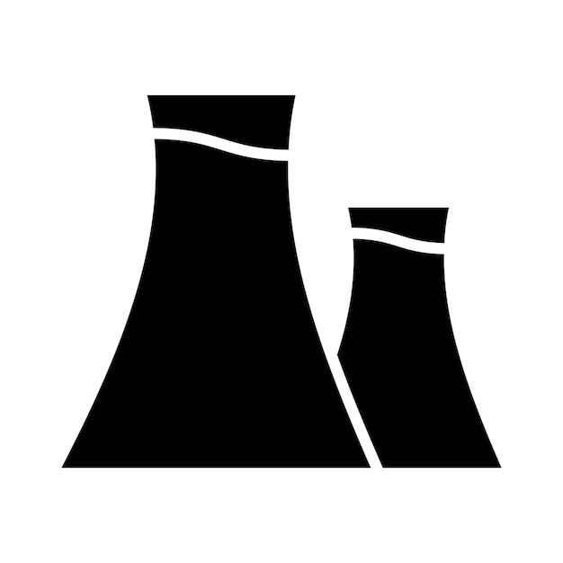 Estilo de ilustración del vector de la planta nuclear