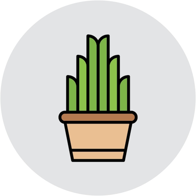 Estilo de ilustración del vector de la planta