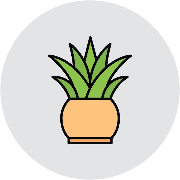 Estilo de ilustración del vector de la planta