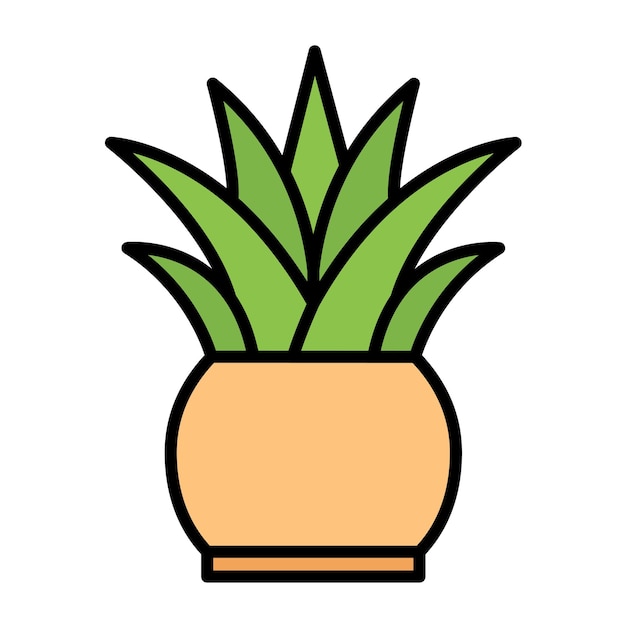 Estilo de ilustración del vector de la planta