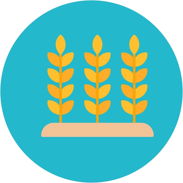 Estilo de ilustración del vector de la plantación de trigo