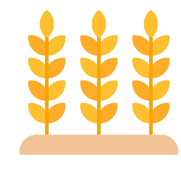 Estilo de ilustración del vector de la plantación de trigo