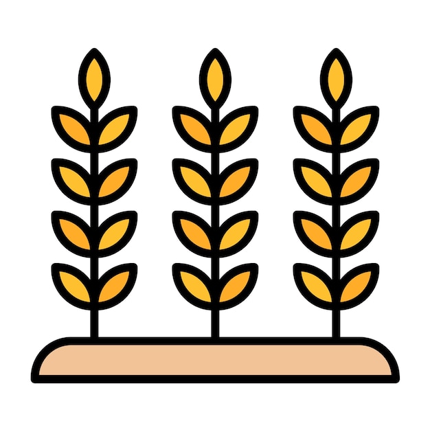 Estilo de ilustración del vector de la plantación de trigo