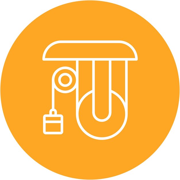Estilo de la ilustración del vector de poleas