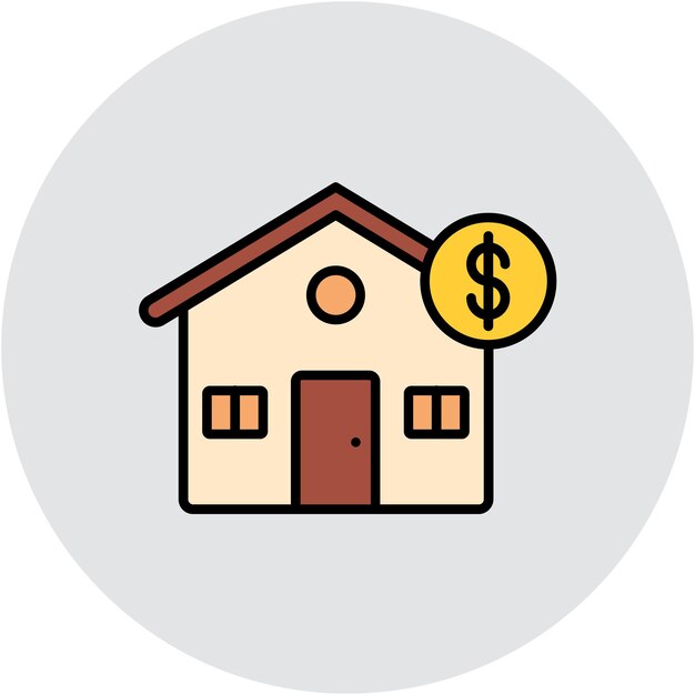 Estilo de ilustración del vector de precios de la casa
