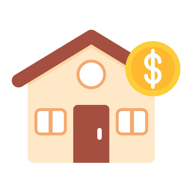 Estilo de ilustración del vector de precios de la casa