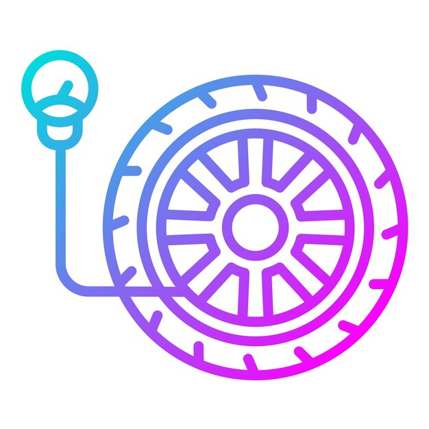 Estilo de ilustración del vector de presión de los neumáticos