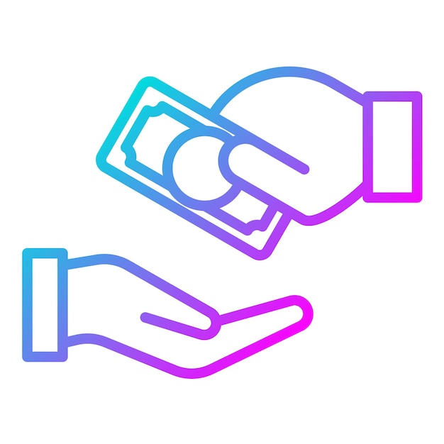 Estilo de ilustración del vector de préstamo en efectivo