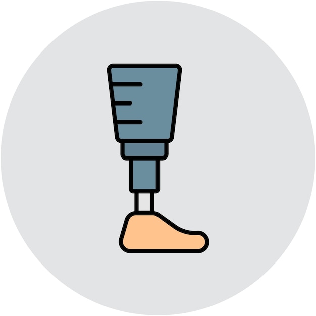 Estilo de ilustración del vector de la prótesis