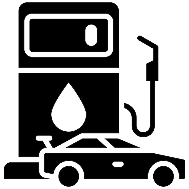 Estilo de la ilustración del vector de reabastecimiento de combustible