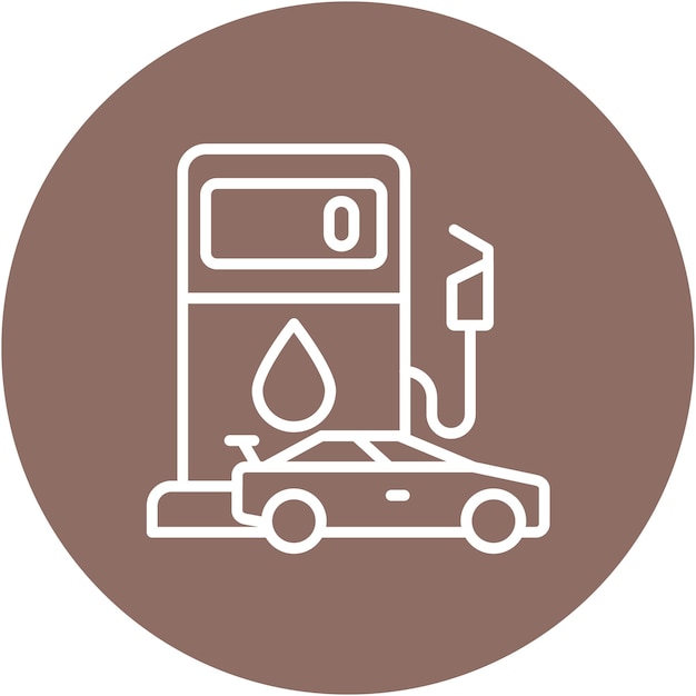 Estilo de la ilustración del vector de reabastecimiento de combustible