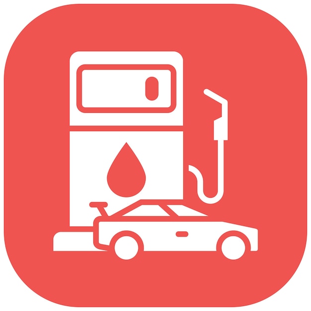 Estilo de la ilustración del vector de reabastecimiento de combustible