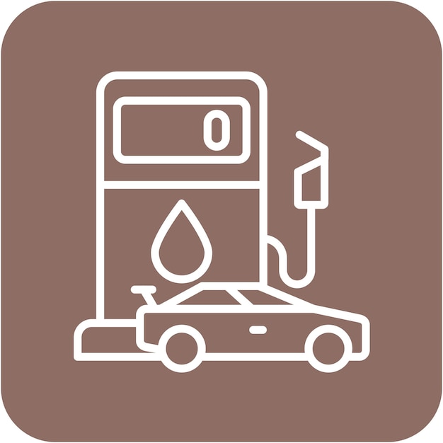 Estilo de la ilustración del vector de reabastecimiento de combustible