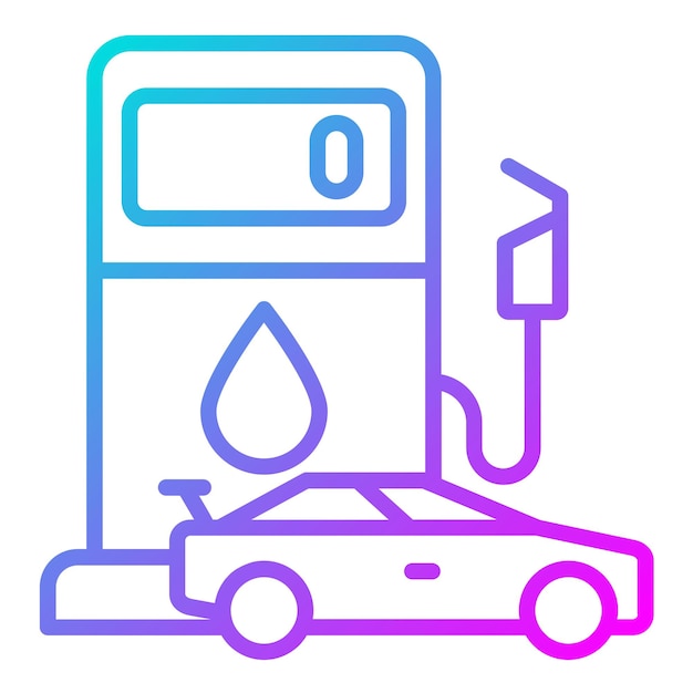 Estilo de la ilustración del vector de reabastecimiento de combustible