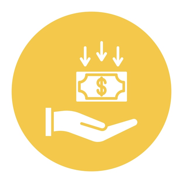 Estilo de la ilustración del vector de recepción de dinero