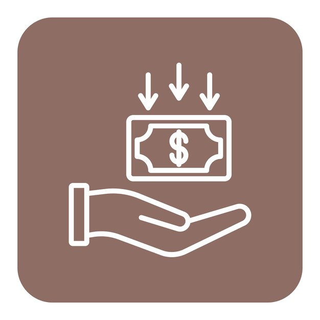 Estilo de la ilustración del vector de recepción de dinero