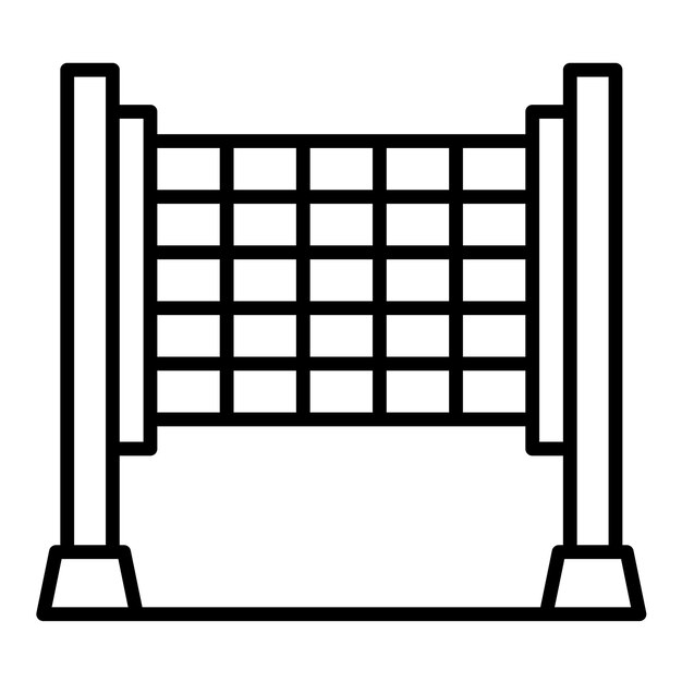 Estilo de ilustración del vector de la red de voleibol