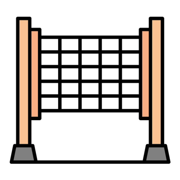 Estilo de ilustración del vector de la red de voleibol