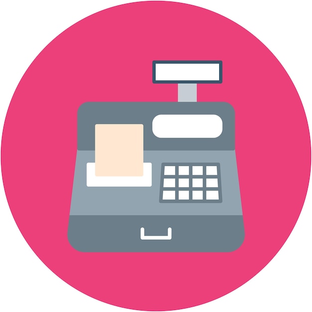 Estilo de ilustración del vector del registro de efectivo