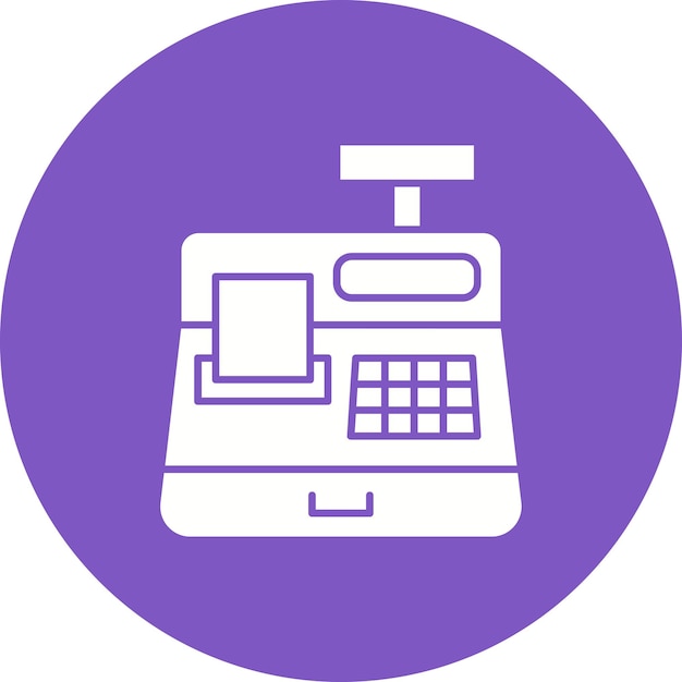 Estilo de ilustración del vector del registro de efectivo