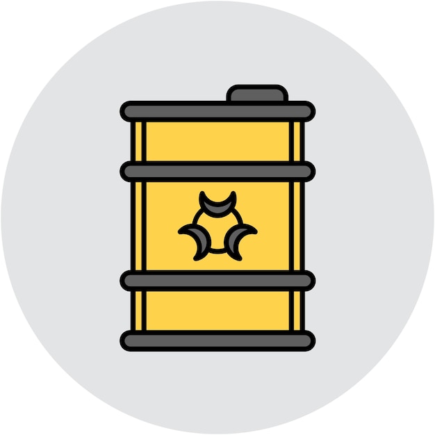 Estilo de ilustración del vector de residuos nucleares
